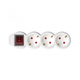 Prelungitor 3 prize, intrerupator, 3 m, 3x1,5mm2, alb - NV 3K-3/WH/1,5